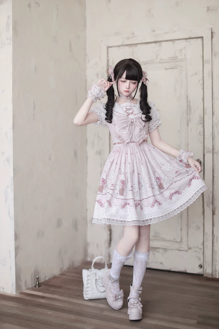 Ryousangata Dress Set, Bunny and Strawberry Dessert Prints 44783:836670