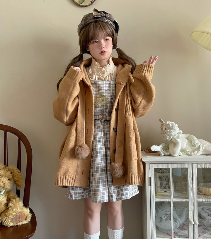 Kawaii Oversized Cardigan Sweater Coat Multicolor (M S / Camel) 22652:345648