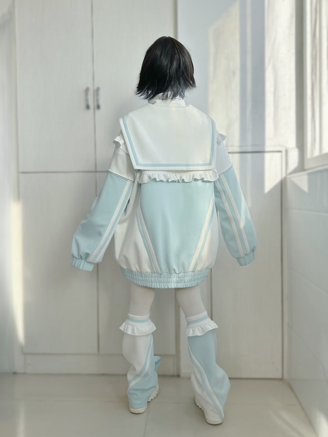 Tenshi Kaiwai Set Sailor Collar Jacket With Ruffle And Heart Buckle 34896:749710