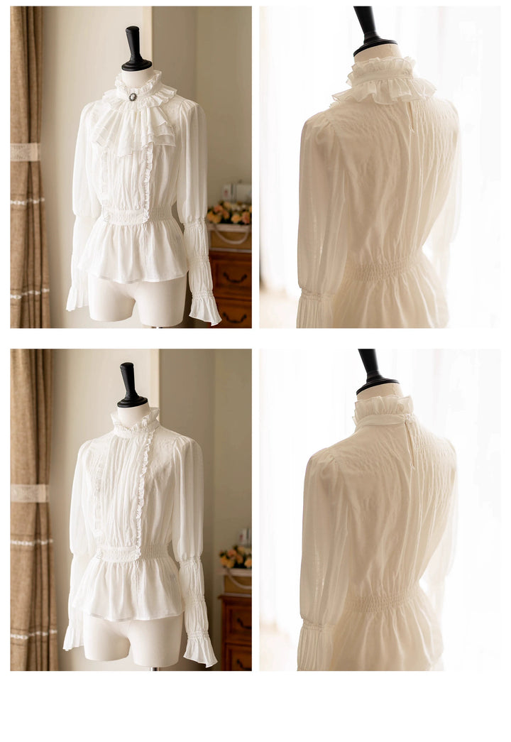 Classic Lolita A-Line Skirt + Button-Front Vest + White Blouse 40944:770419