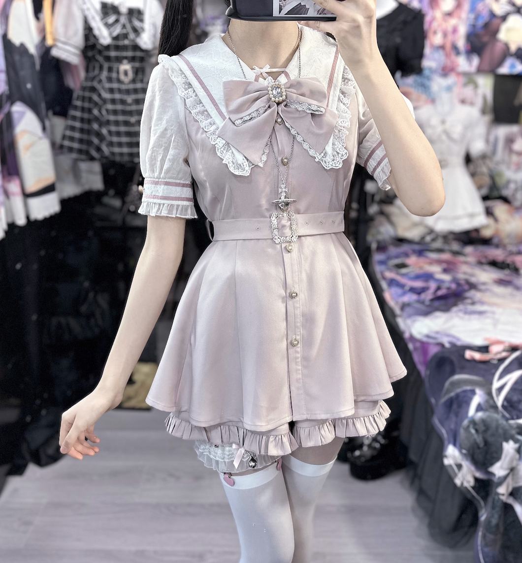 Jirai Kei Dress And Shorts Waist-cinching Set Up 37548:563464