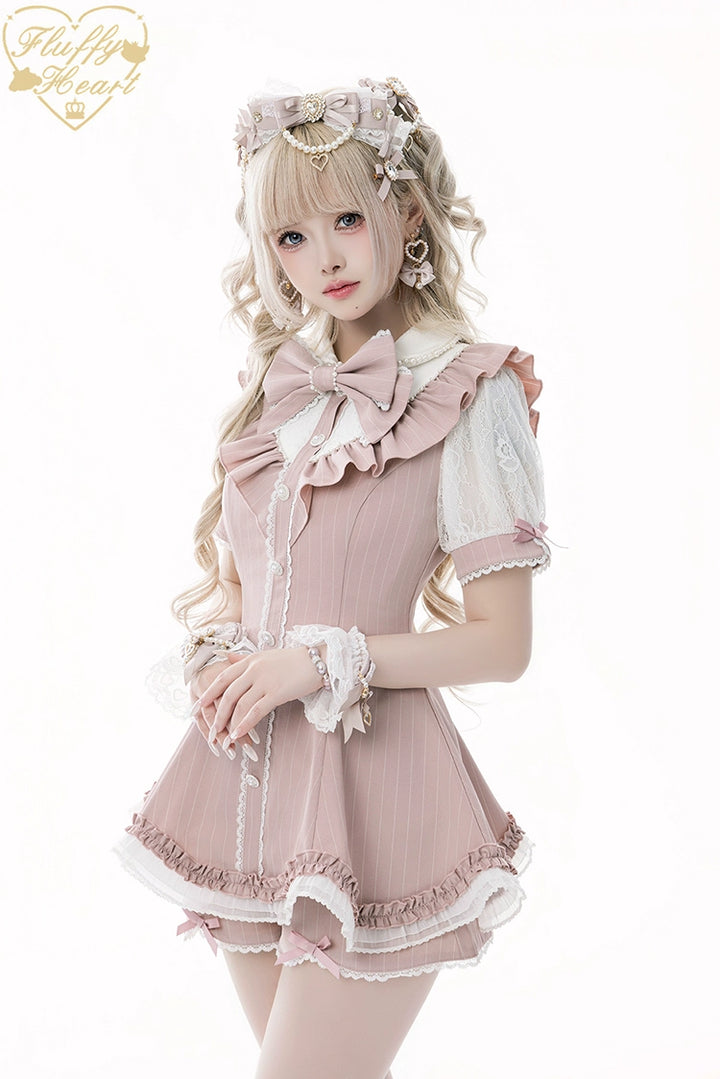 Lace-Sleeved Ryousangata Set Up, Large Bow Brooch 43448:776985