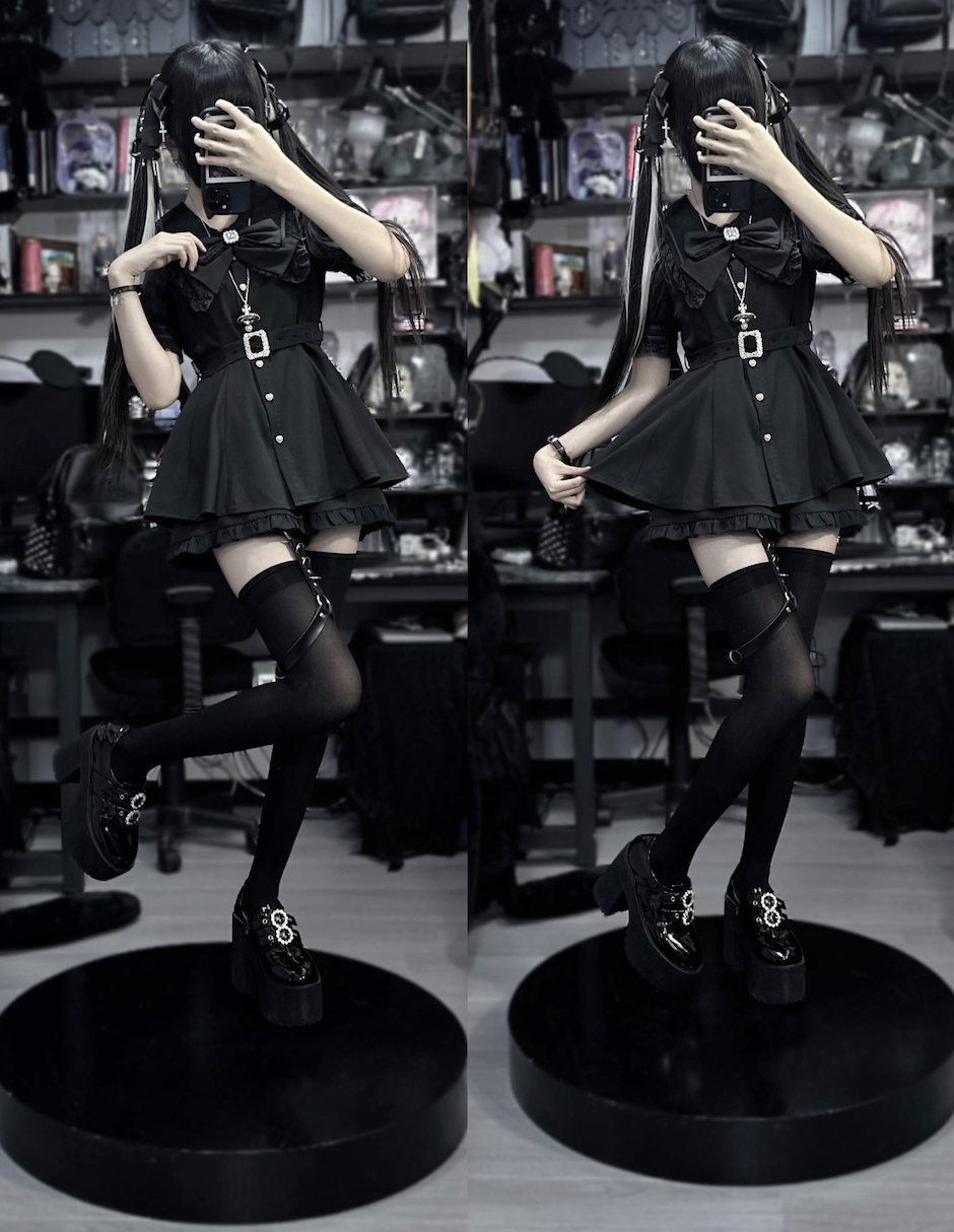 Jirai Kei Dress And Shorts Waist-cinching Set Up 37548:563454