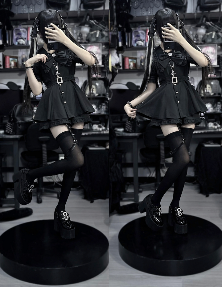 Jirai Kei Dress And Shorts Waist-cinching Set Up 37548:563454