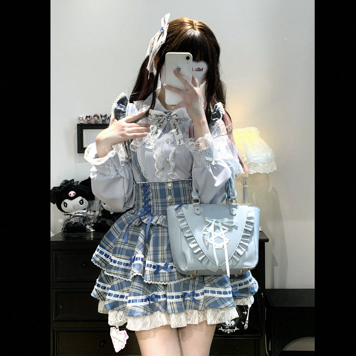 Lace Jirai Kei Blouse, Heart-Shaped Buttons 44757:823854