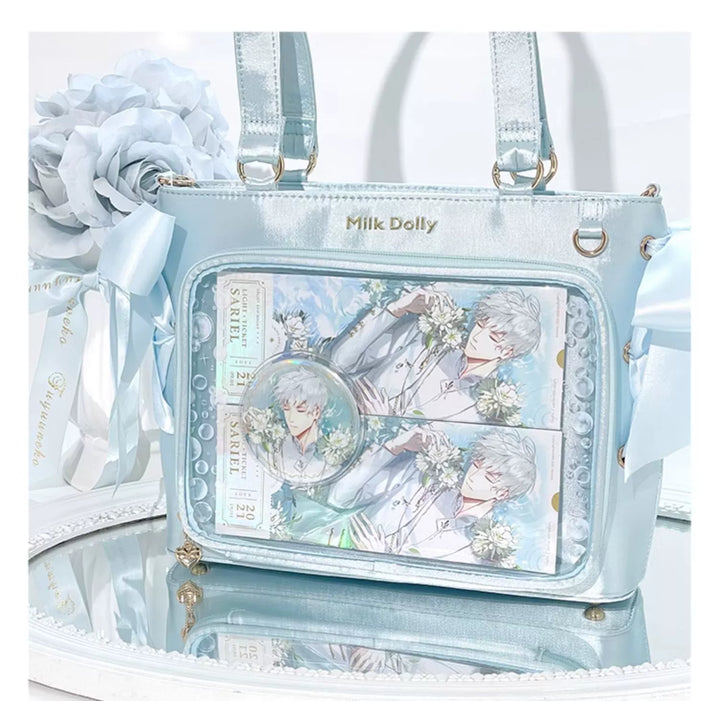 Satin Ita Bag, Clear Window & Detachable Ribbon Bow 43227:771938