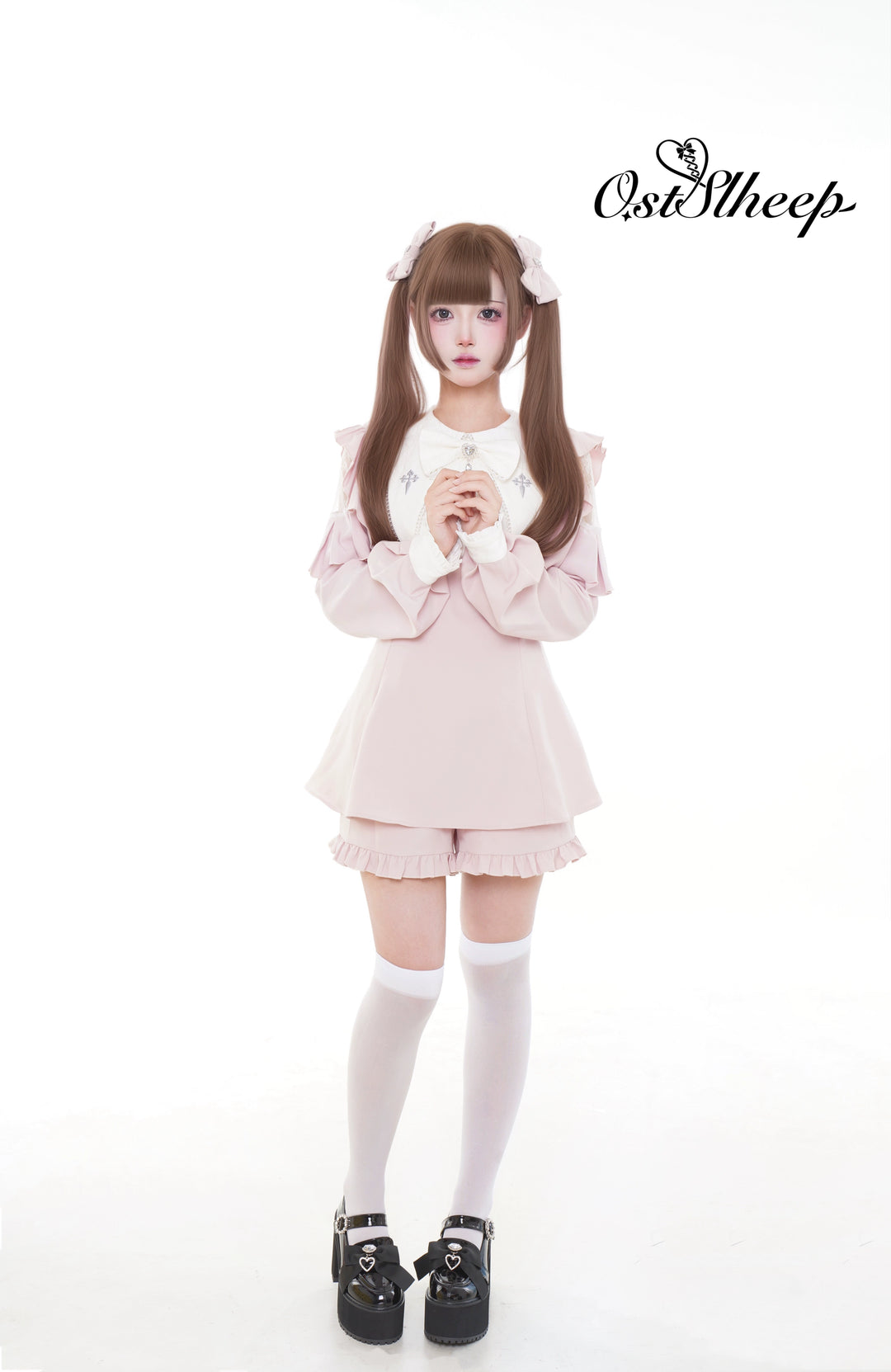 Jirai Kei Dress Puritan Collar Angel Wing Long-sleeved Dress (L M S XL) 39868:643202