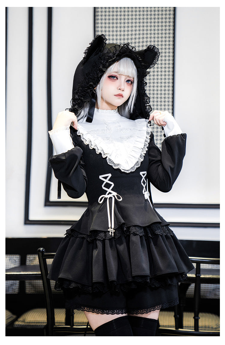 Ruffle Jirai Kei Dress | Shorts | Plush Doll Bag Each Sold Separately 42490:743496