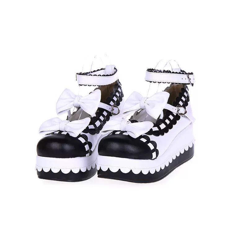 Lolita Shoes Platform Shoes With Bows And Laces 31792:568630