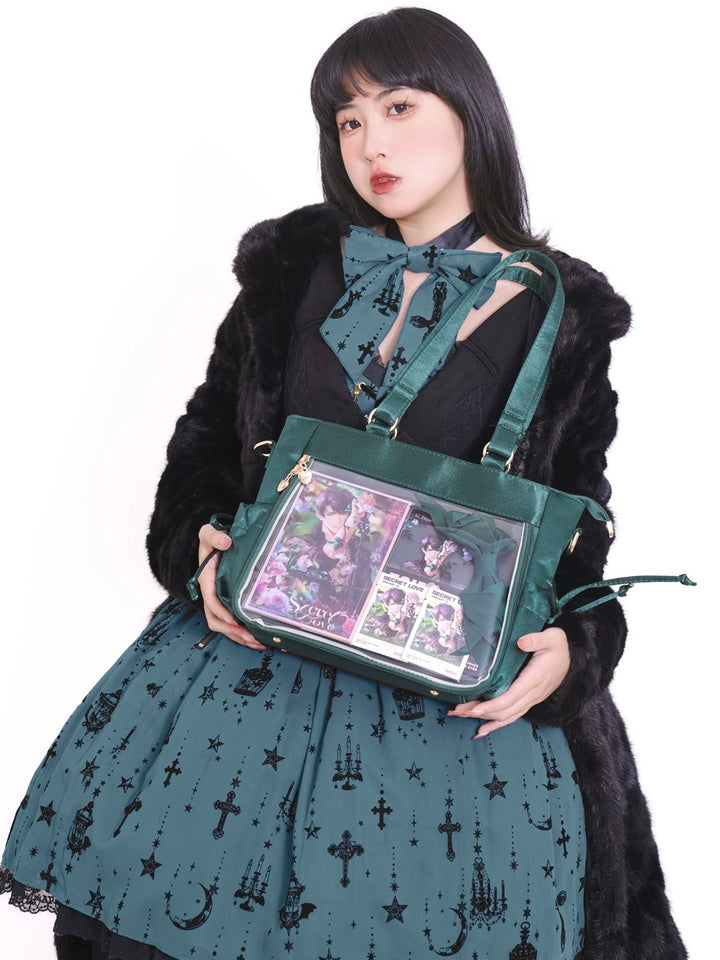 Large Capacity Ita Bag Satin Shoulder Bag Commute Tote Bag 41162:699516