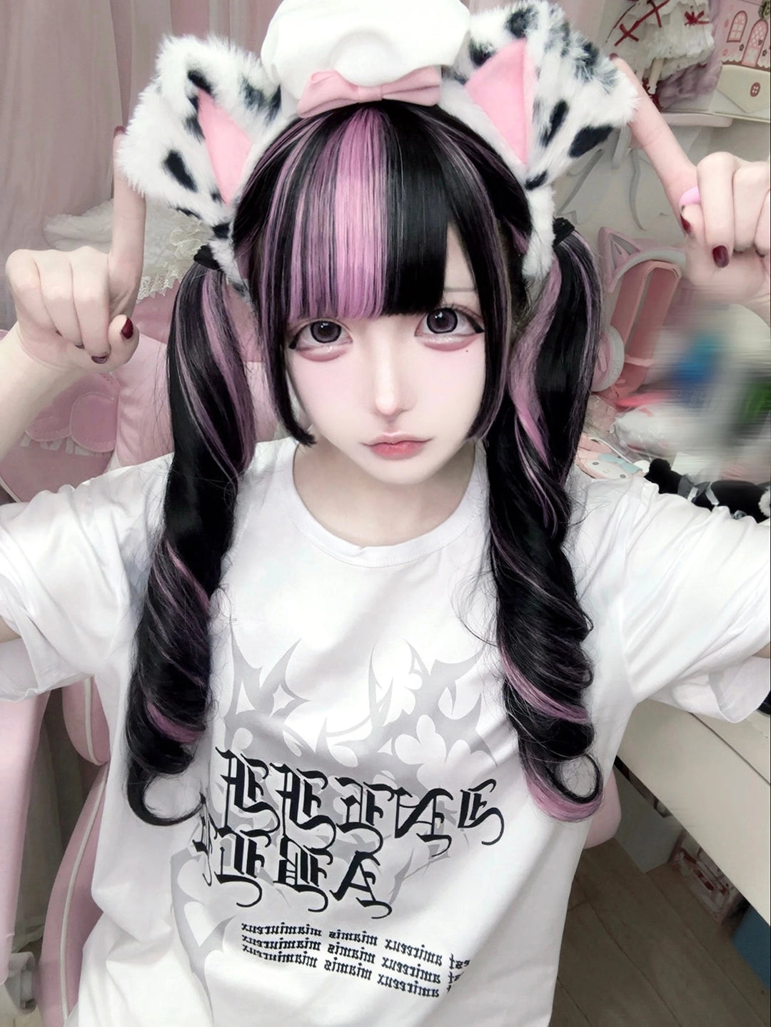 Subculture Oversized T-shirt, Printed Gothic Words 45015:838783