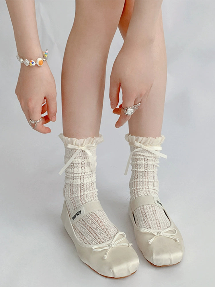 Lightweight Lolita Socks, Scrunchy Ankle/Mid-Calf 2-in-1 43226:771856