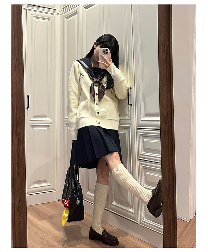 JK Uniform V-Neck Cardigan for Kansai-Collar Style Multicolor 42668:748692