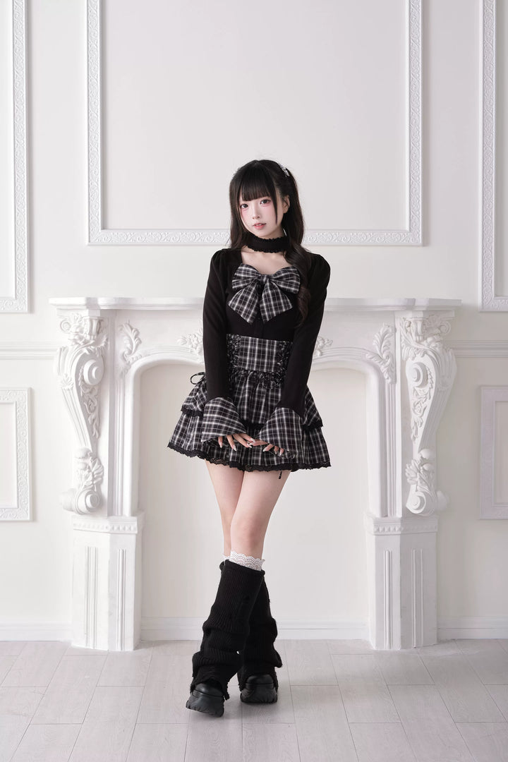 Jirai Kei High Waist Skirt, Tiered Ruffles 44687:818955