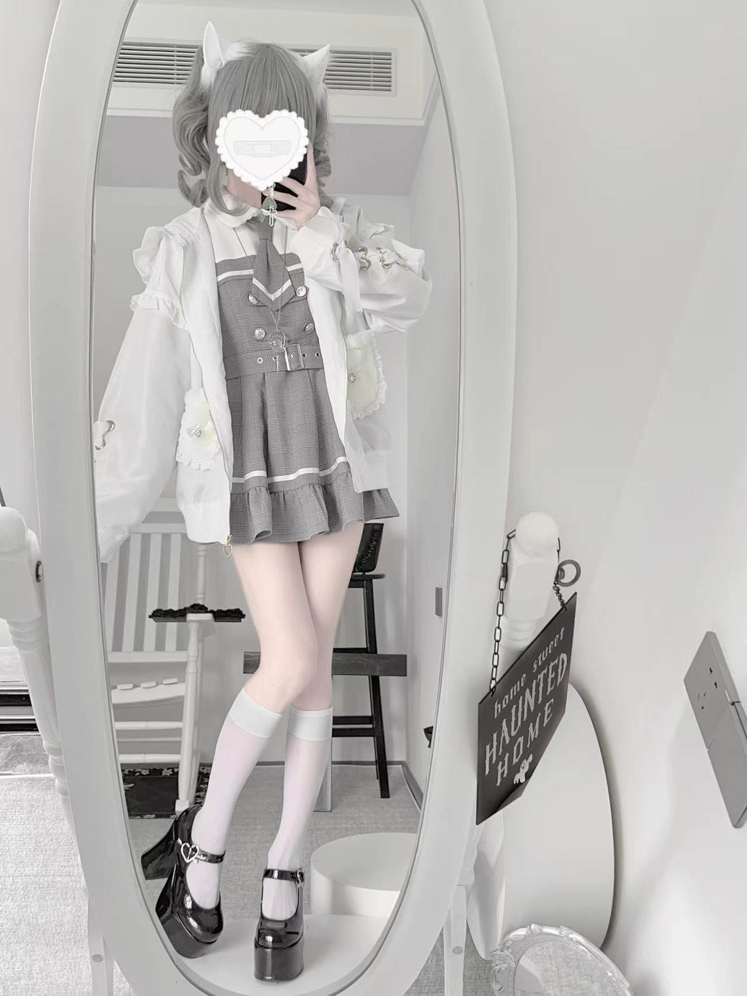 Bunny Ear Jirai Kei Coat, Plush Pockets 43754:784951
