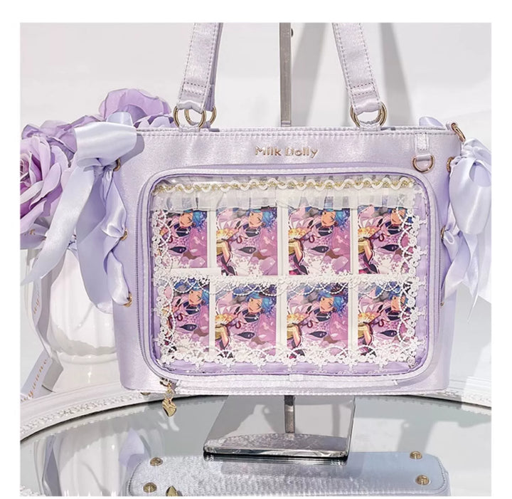 Satin Ita Bag, Clear Window & Detachable Ribbon Bow 43227:771944