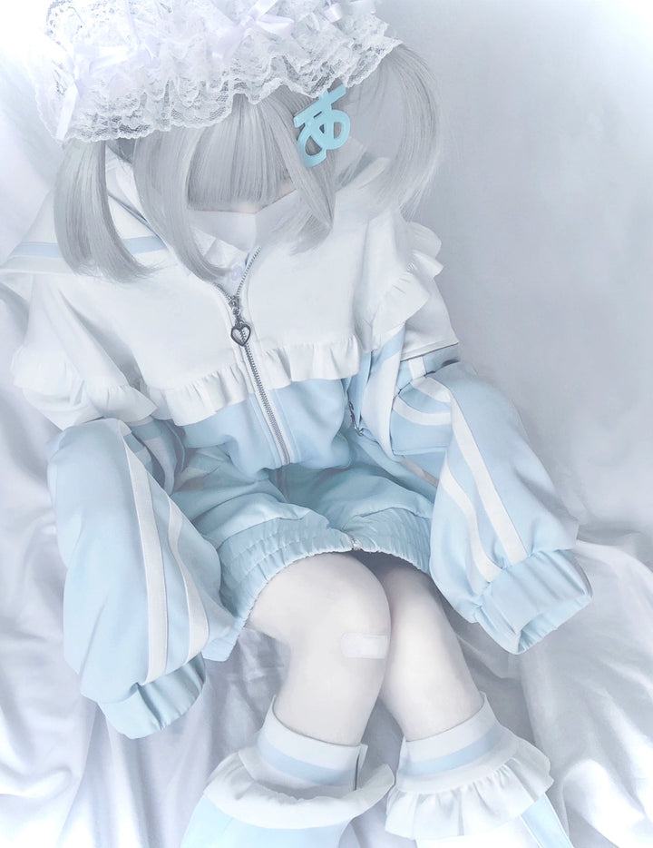 Tenshi Kaiwai Set Sailor Collar Jacket With Ruffle And Heart Buckle 34896:481072