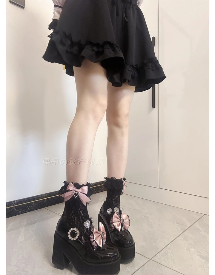 Jirai Kei Socks Bow Lace Over-knee Socks Multicolor 21580:751901