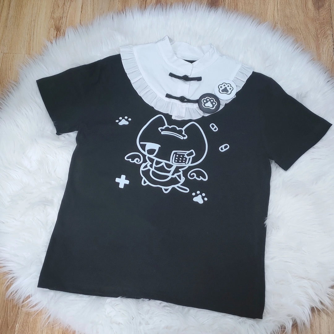 Tenshi Kaiwai T-shirt Kawaii Pure Cotton Short Sleeve Top 37464:561328 (L M S) 37464:561328