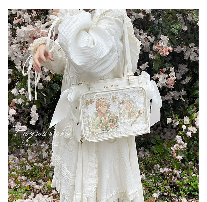 Large Capacity Ita Bag With Window Front & Detachable Ribbon Bow 43229:772352