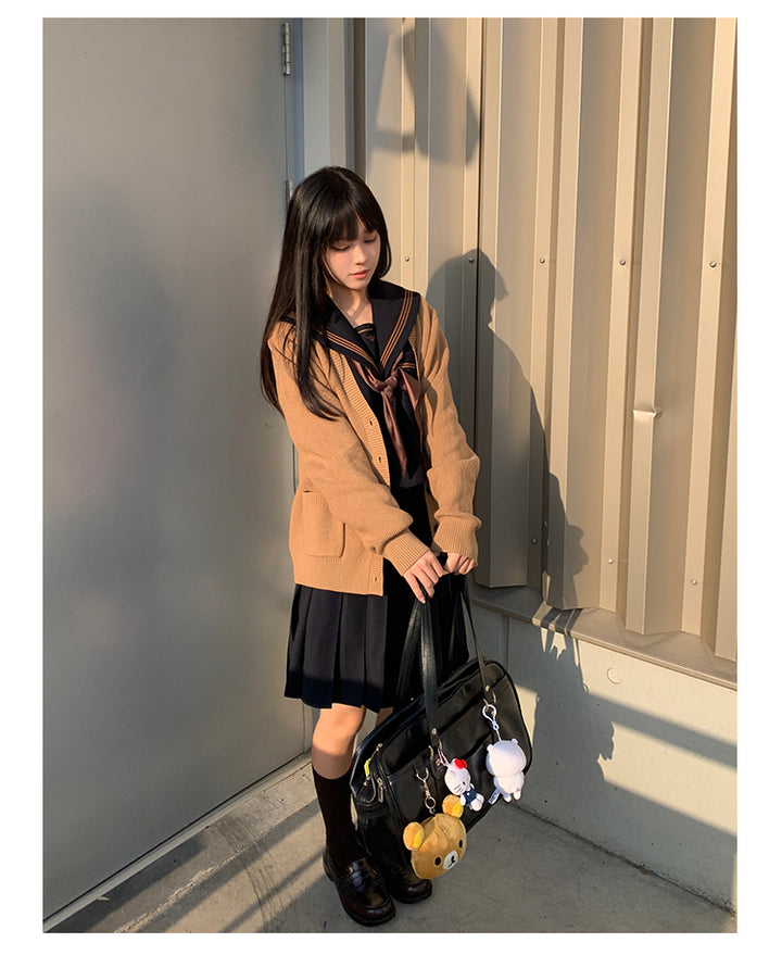 JK Uniform V-Neck Cardigan for Kansai-Collar Style Multicolor 42668:748717
