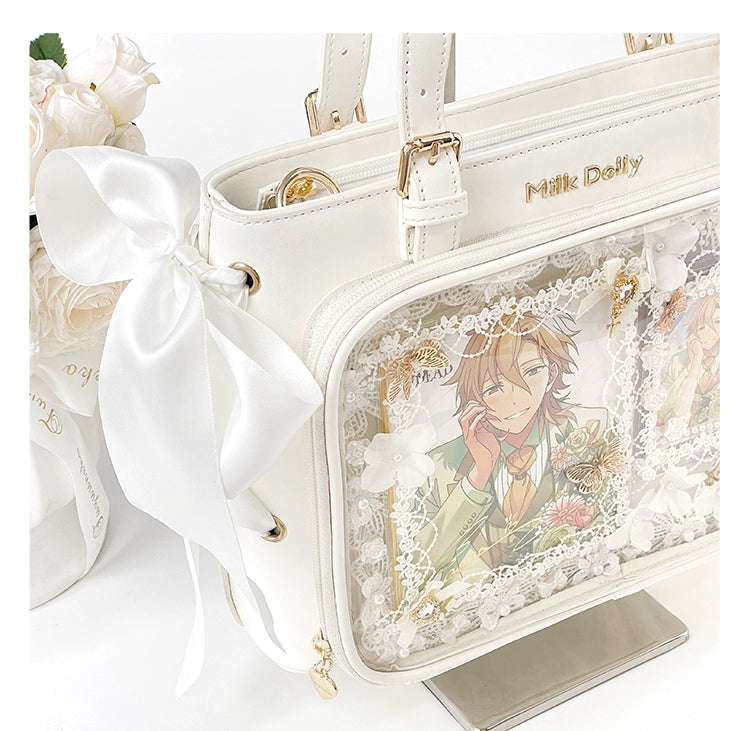 Large Capacity Ita Bag With Window Front & Detachable Ribbon Bow 43229:772348