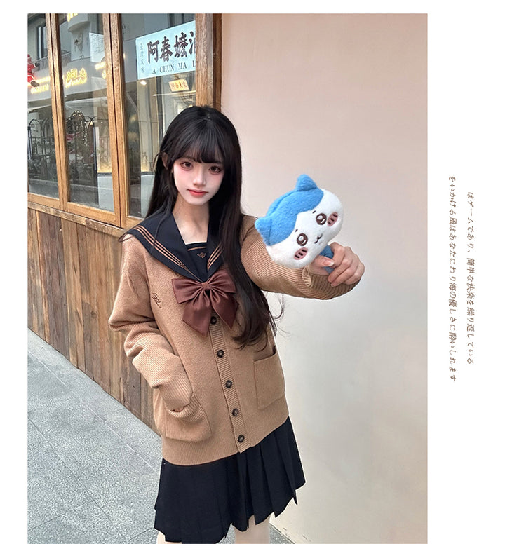 JK Uniform V-Neck Cardigan for Kansai-Collar Style Multicolor 42668:748701
