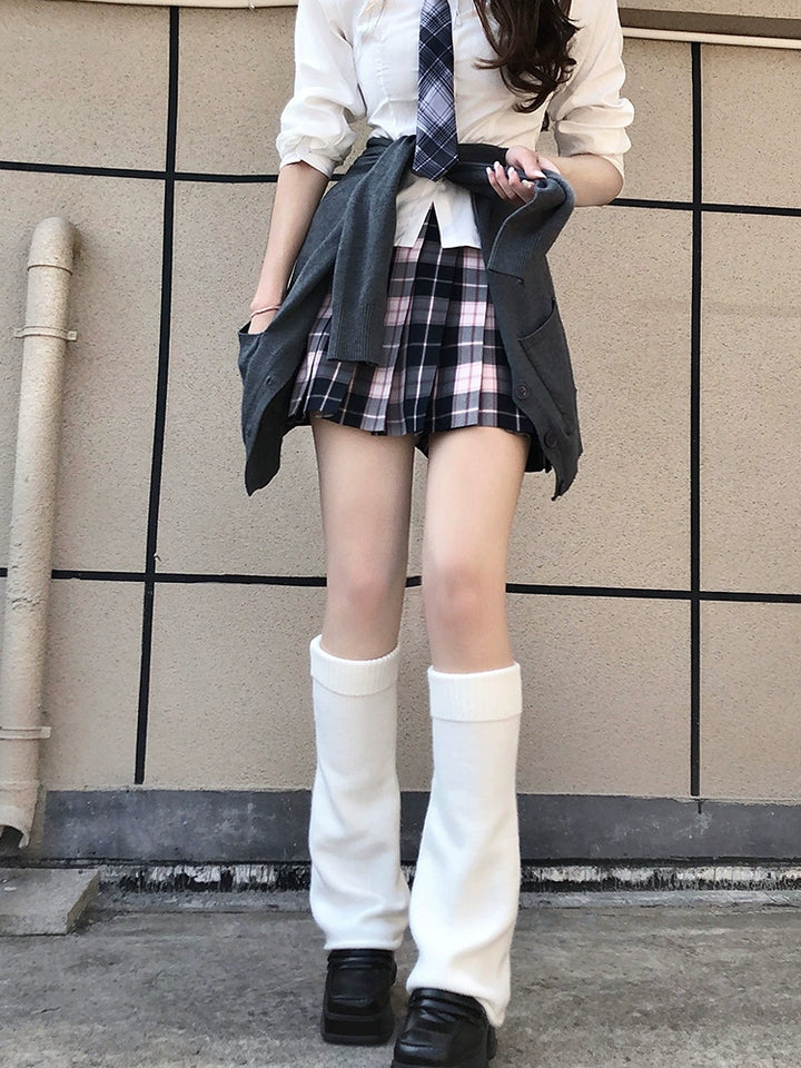 Harajuku Fashion White Black Gray Leg Warmers 28966:339356