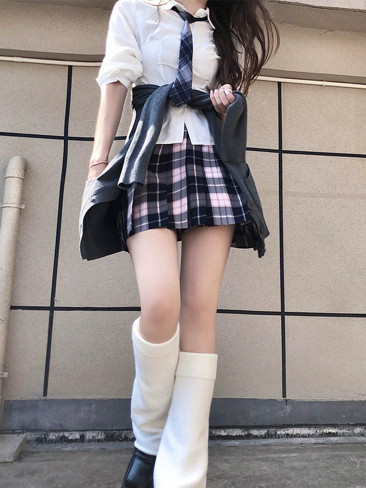Harajuku Fashion White Black Gray Leg Warmers 28966:339344