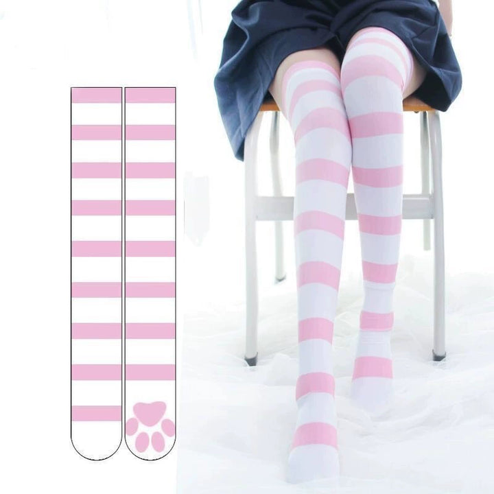 Tenshi Kaiwai Socks Knee-High Socks Striped Socks (F) 35346:489406