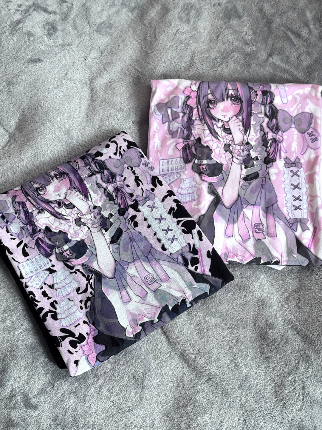 Cotton Jirai Kei Oversized T-shirt With Anime Girl Prints 43061:764131