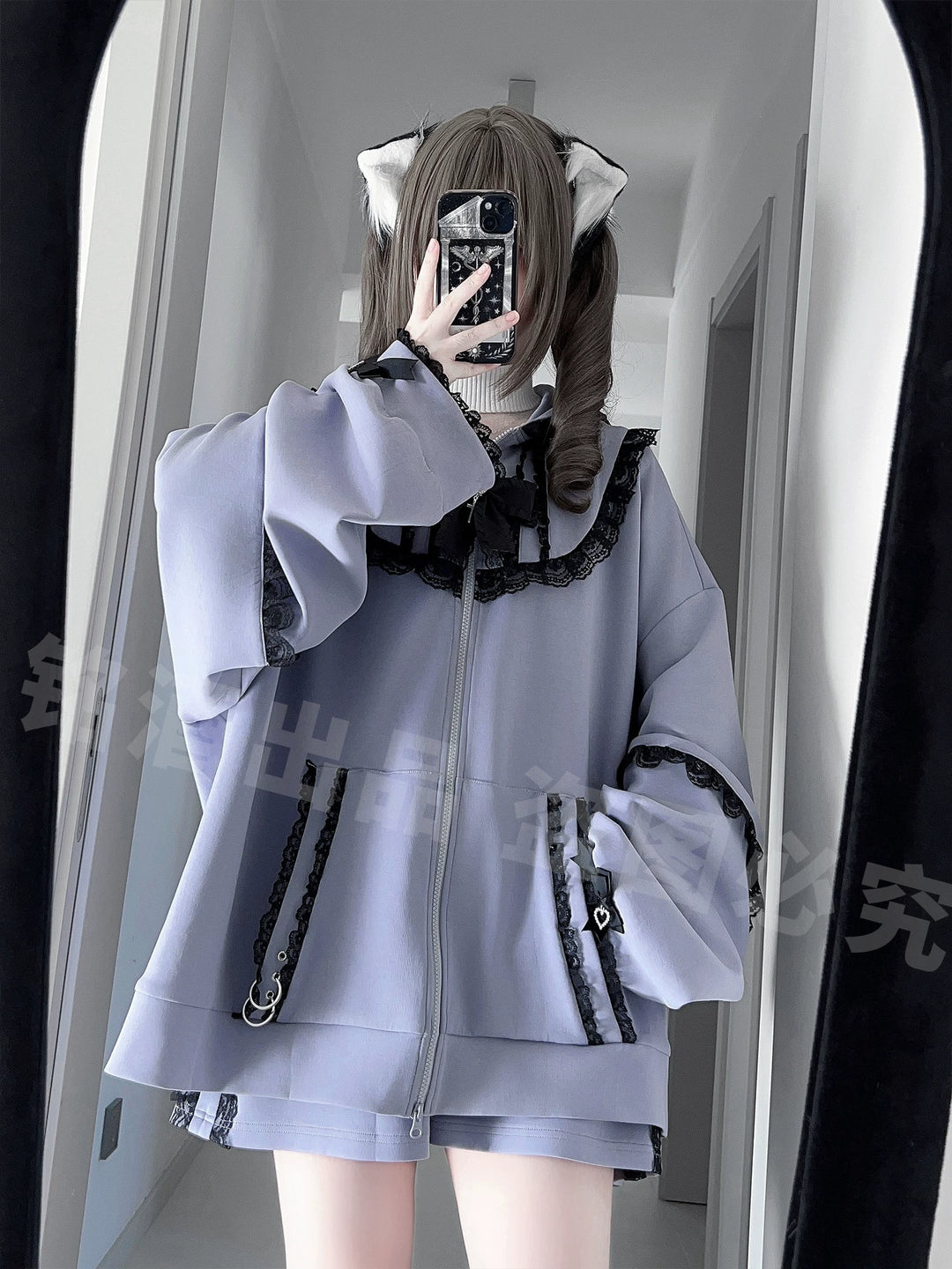 Subcul Jirai Zip-Up Hoodie, Rabbit Ear 44415:807787