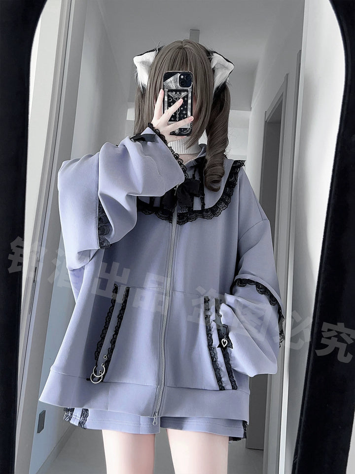 Subcul Jirai Zip-Up Hoodie, Rabbit Ear 44415:807787