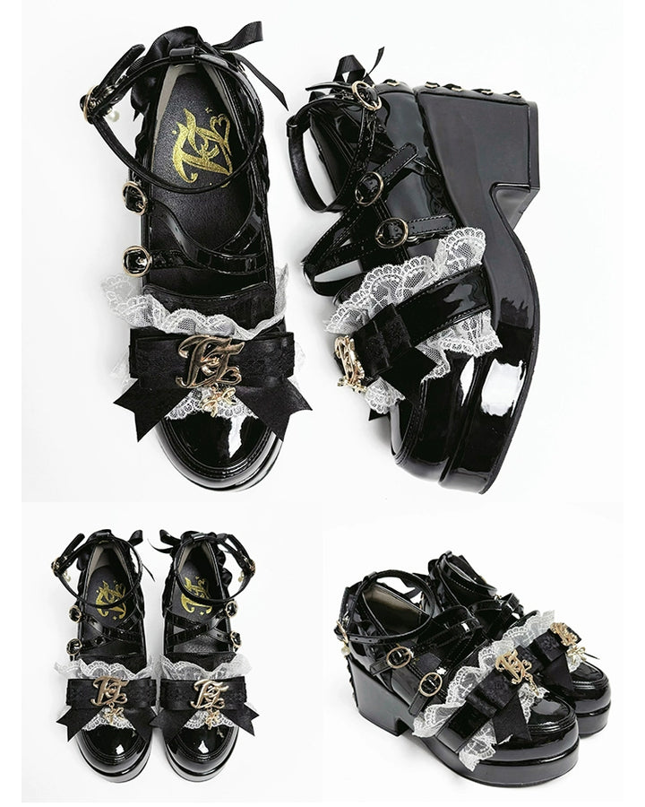 Jirai Kei High Platform Shoes, High + Mid Heel Options (35 36 37 38 39 40 41) 43617:781135