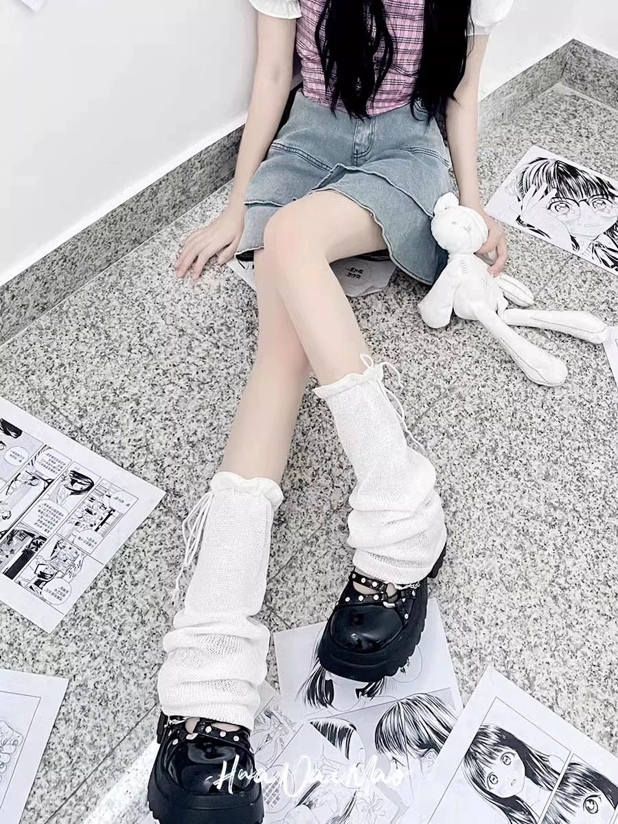 Y2K Leg Covers Cute Tie Leg Warmers Thin Socks 36628:552878 36628:552878