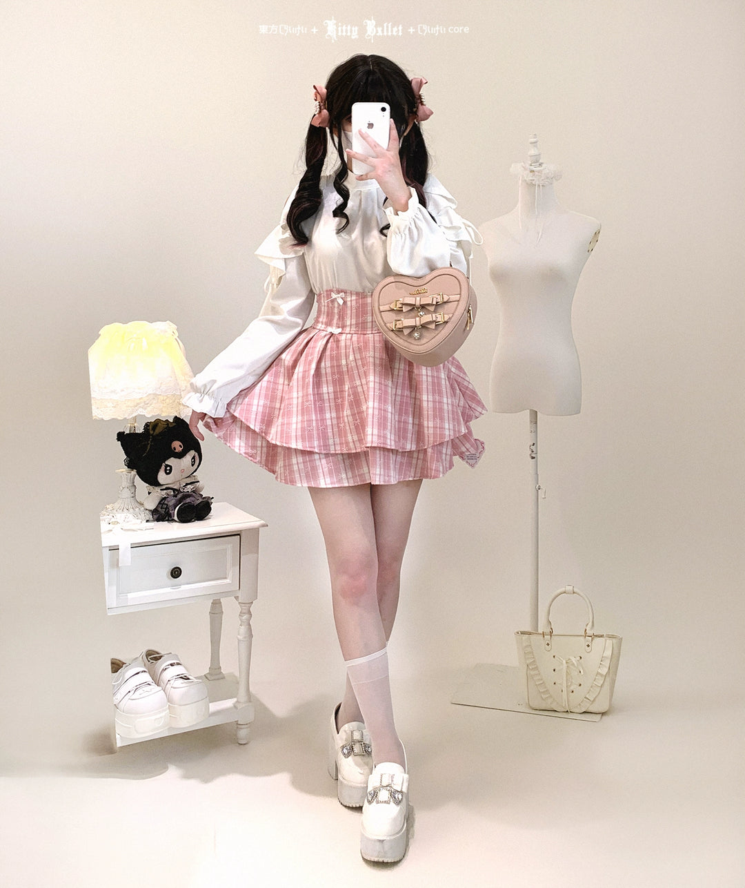 Seiso Kei Solid Open-shoulder Blouse, Loose Fit 44001:792136