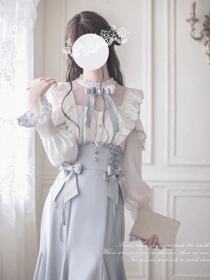 Water Blue Seiso Kei Mermaid Skirt Outfit 43803:786276