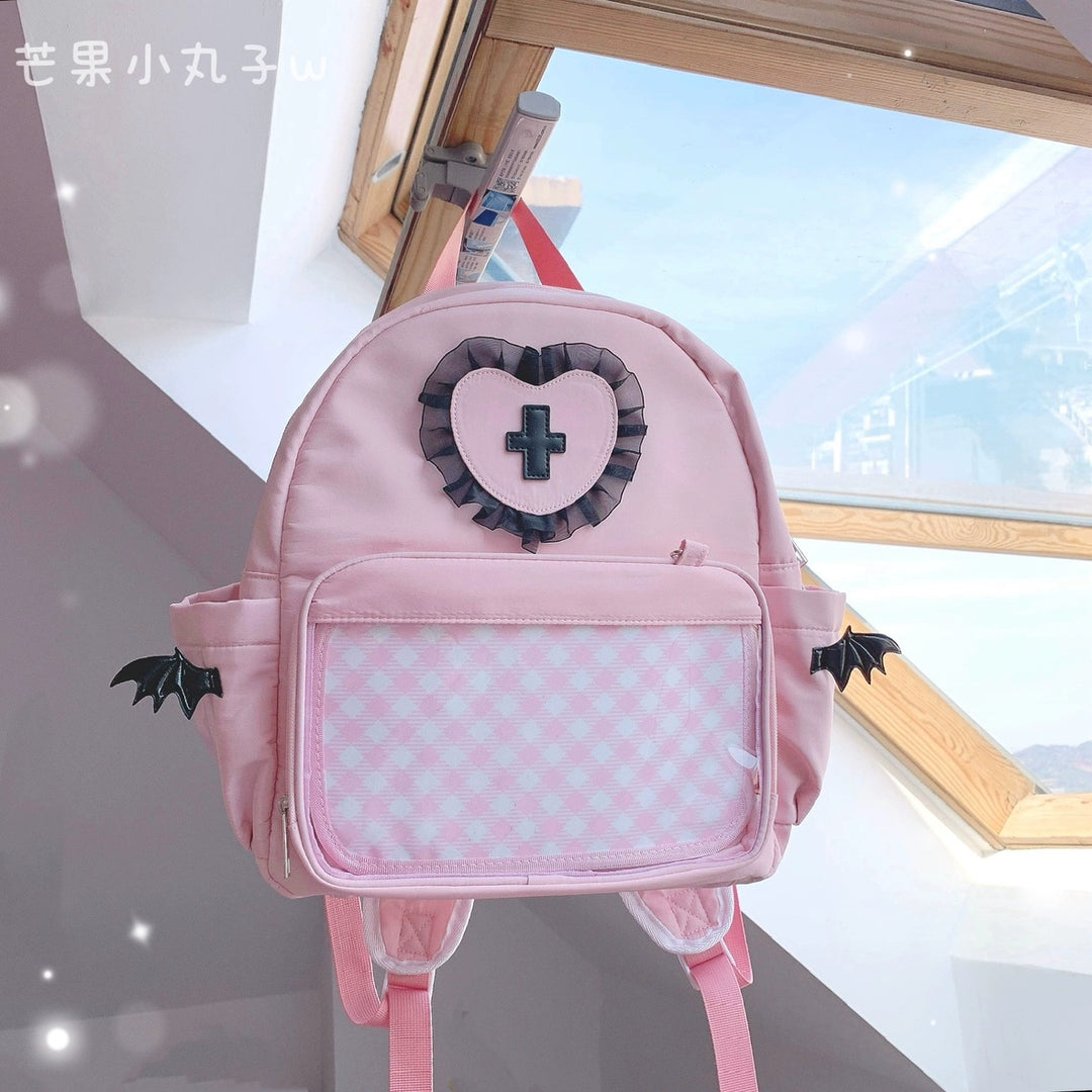Tenshi Kaiwai Ita Bag Backpack Blue And Pink Bag 38278:588308