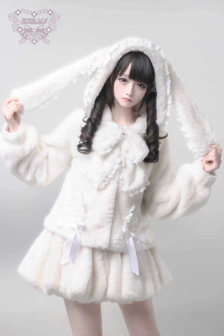 Ryousangata Winter Bunny Ear Hooded Coat Outfit 44590:814021