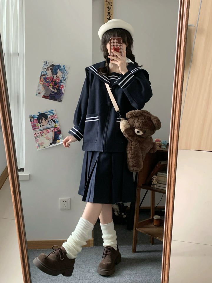 Winter JK Uniform Set, Coat and Pleated Skirt 43727:783843