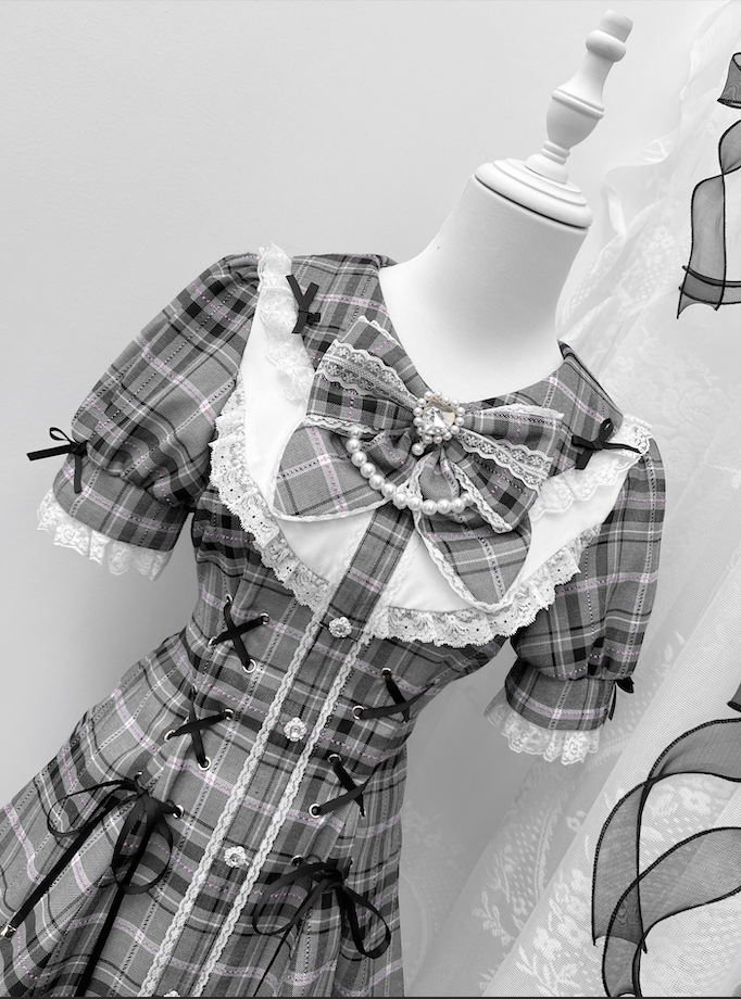 Jirai Kei Dress With Lace-Up Waist & Pocketed Shorts (L M S XL) 43005:761693