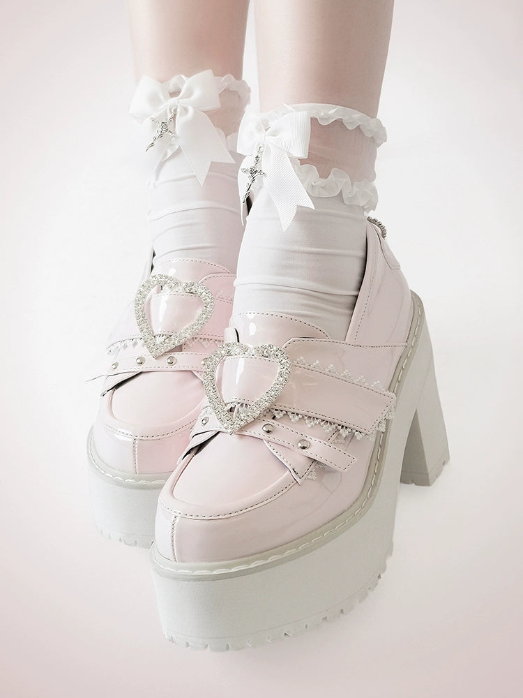 Jirai Kei Platform Shoes Ryousangata High Heels Loafer Shoes 40098:655850