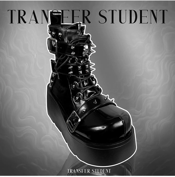 Punk Platform Shoes Gyaru Fashion Combat Boots 29704:368200