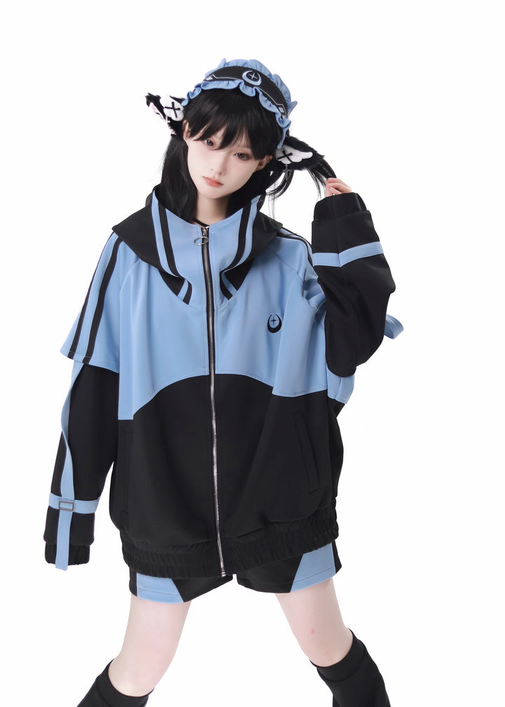 Subcul Jirai Kei Outfit Set With Moon & Star Print 34496:465532