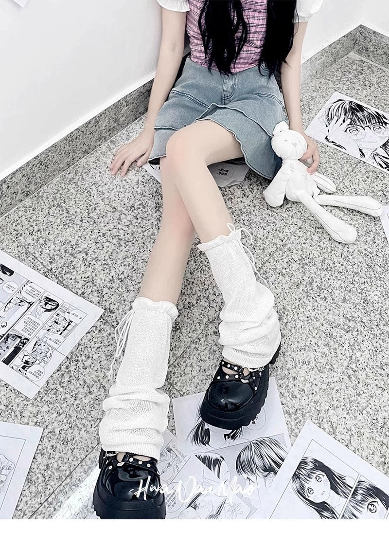 Y2K Leg Covers Cute Tie Leg Warmers Thin Socks 36628:552888 36628:552888