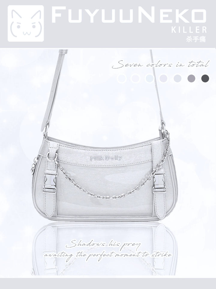 Y2K Style Ita Bag, Clear Window & Detachable Chain 43228:772322
