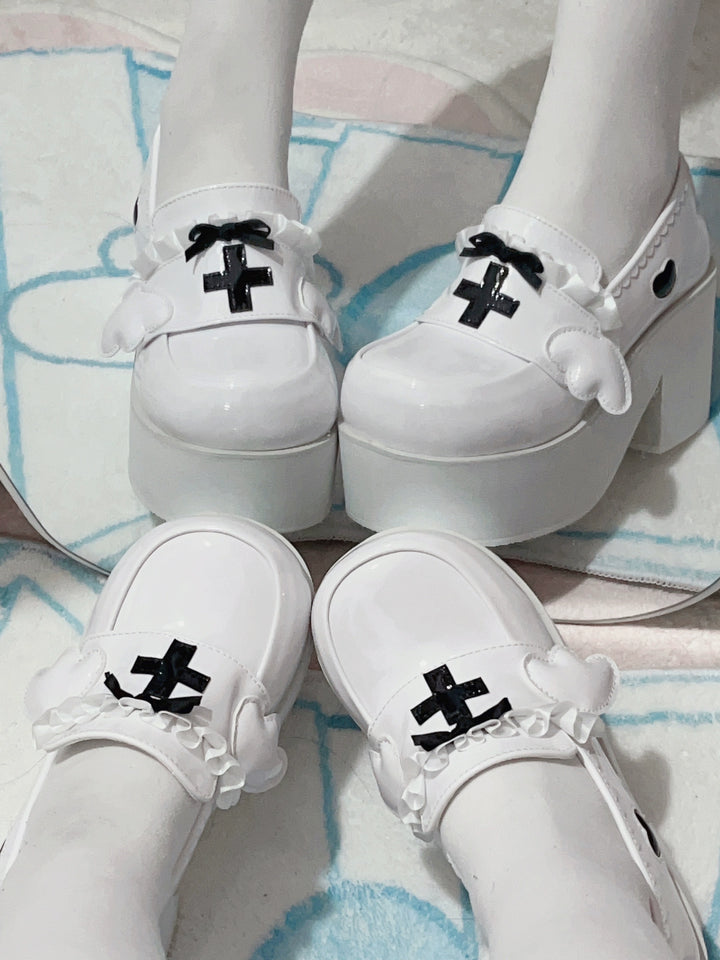 Tenshi Kaiwai Shoes High Heels Shoes Round Toe Platform Shoes 35442:512536