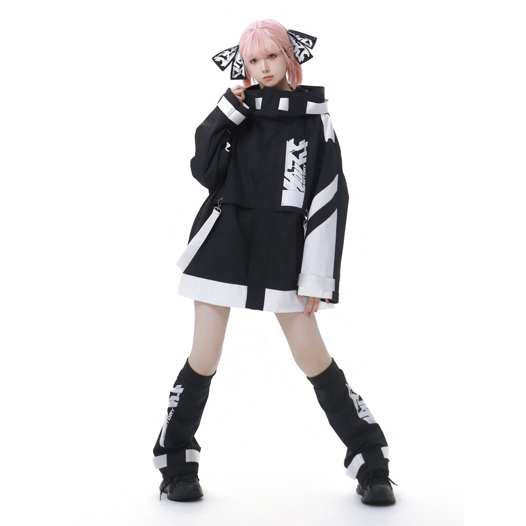 Tenshi Kaiwai Suit Hooded Windbreaker Shorts Set 40084:654416