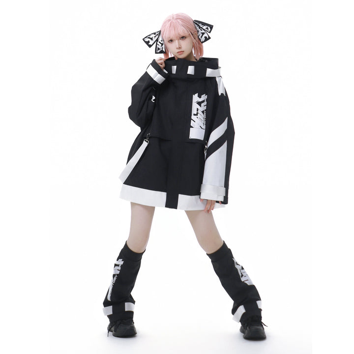 Tenshi Kaiwai Suit Hooded Windbreaker Shorts Set 40084:654416