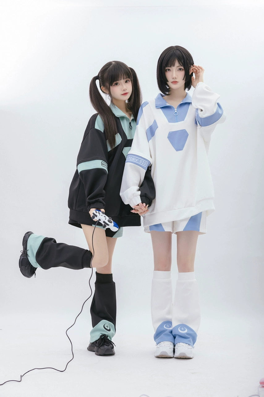 Tenshi Kaiwai Removable Sleeve Sweatshirt and Shorts Multicolor 29166:356882